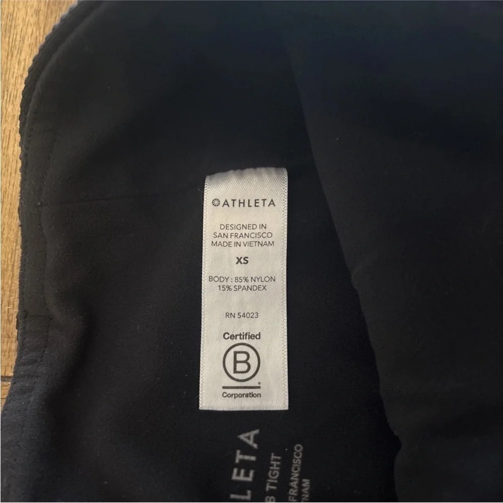 Athleta Elation Ribbed Tights Black Women's Size XS